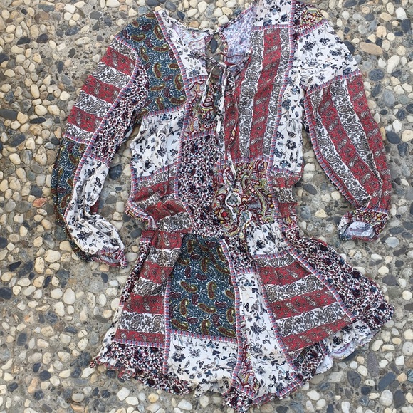 American Eagle Outfitters Pants - NWT lace up front boho romper